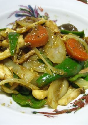 エリンギとピーマンの残りカレー炒め-レシピのメイン写真