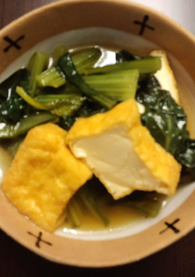 簡単！小松菜と厚揚げの煮物-レシピのメイン写真