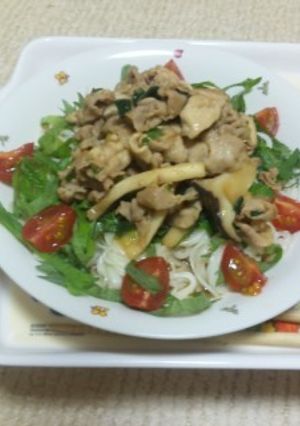 豚焼き肉アレンジそうめん-レシピのメイン写真