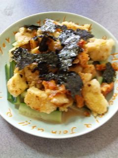 鶏皮と凍り豆腐のおつまみサラダ♪-レシピのメイン写真