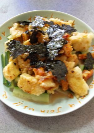 鶏皮と凍り豆腐のおつまみサラダ♪-レシピのメイン写真