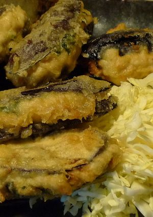「豆腐とささみ」の茄子のはさみ揚げ-レシピのメイン写真