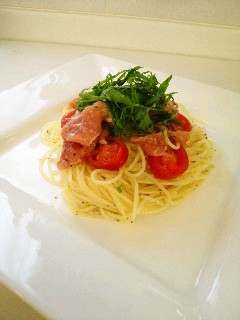 生ハムとプチトマトの冷製パスタ-レシピのメイン写真