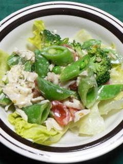 蒸し鶏とスナップエンドウのサラダ-レシピのメイン写真