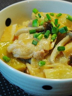 鶏もも肉と筍で、具だくさん味噌煮込み丼☆-レシピのメイン写真