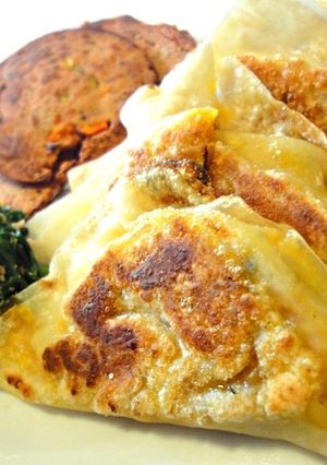 かぼちゃとカリカリベーコン★ワンタン焼き-レシピのメイン写真