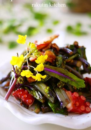 紅菜苔（菜の花）とタコの和風ぺぺロン-レシピのメイン写真