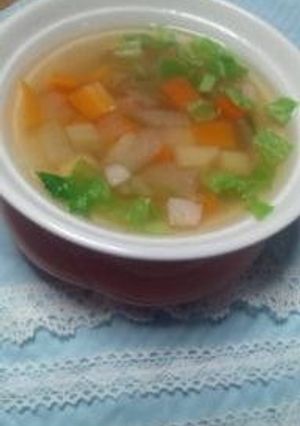 春野菜のコロコロコンソメスープ-レシピのメイン写真