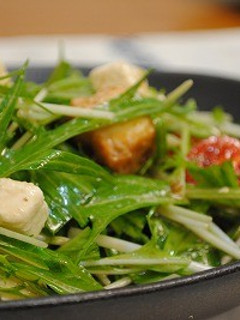 ゆず胡椒風味☆水菜と厚揚げのサラダ☆-レシピのメイン写真