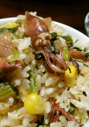 春到来❀ホタルイカと菜の花の炊込みご飯-レシピのメイン写真