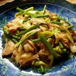 にんにくの芽と豚バラ肉のスタミナ味噌炒め