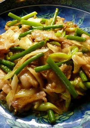にんにくの芽と豚バラ肉のスタミナ味噌炒め-レシピのメイン写真