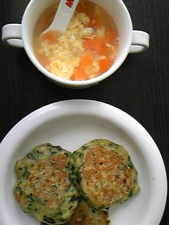 離乳食 ほうれん草とバナナのパンケーキ-レシピのメイン写真