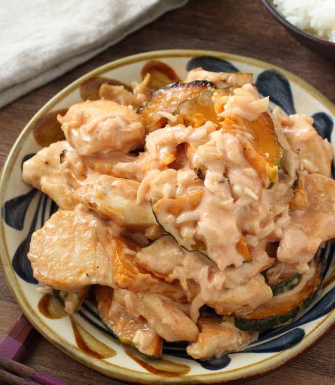 【鶏マヨかぼちゃ】ご飯がすすむ節約おかず-レシピのメイン写真