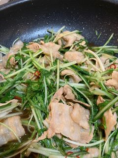 水菜と豚バラ あっさり炒め-レシピのメイン写真