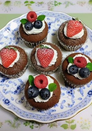 バレンタイン！チョコシフォンカップケーキ-レシピのメイン写真