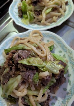 簡単★牛肉とキャベツの焼きうどん-レシピのメイン写真