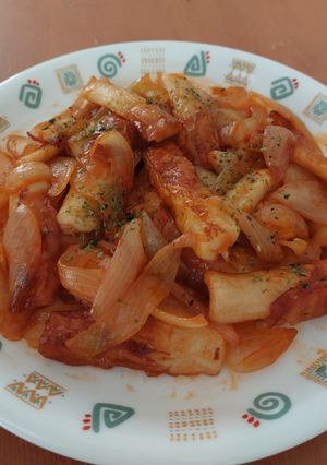 ちくわと玉ねぎのケチャップ炒め-レシピのメイン写真