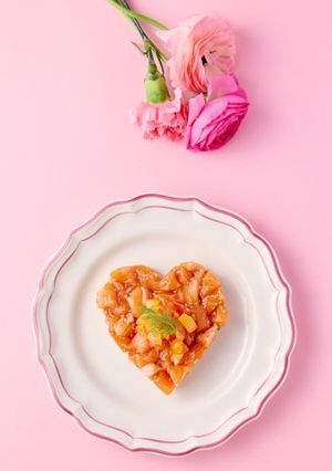 ノルウェーサーモンのハートポキ-レシピのメイン写真