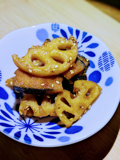 かぼちゃとレンコンの甘酢煮-レシピのメイン写真