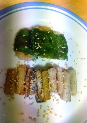 蓮根のエゴマ葉っぱ巻き唐揚げ-レシピのメイン写真