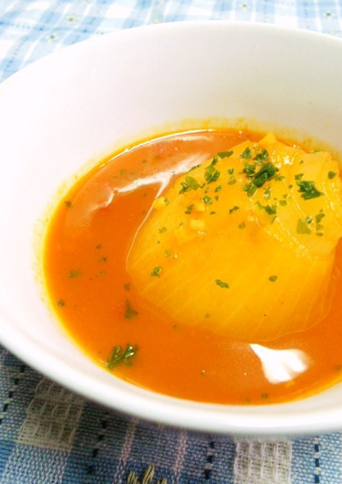 新玉ねぎの丸ごとスープ煮-レシピのメイン写真
