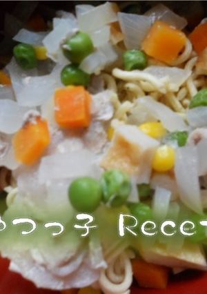 麺茹でなしで超簡単サッポロ一番ちゃんぽん-レシピのメイン写真