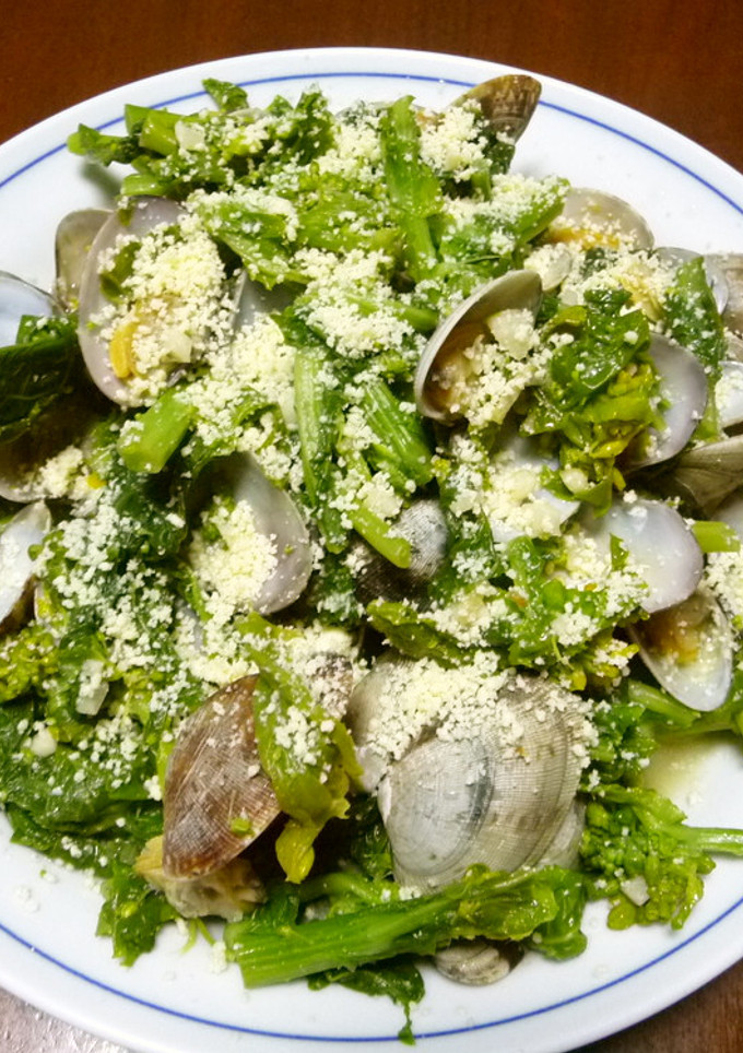 菜の花とあさりのワイン蒸し-レシピのメイン写真