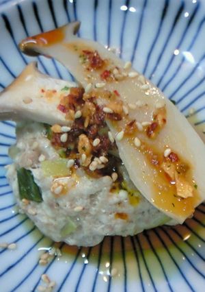 余った餃子のたねで豆腐ハンバーグ＋ラー油-レシピのメイン写真