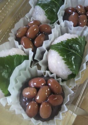 おはぎ(金時豆&桜餅）-レシピのメイン写真