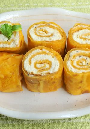 チーズ風クリーム＊野菜ジュースクレープ-レシピのメイン写真