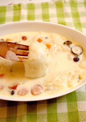 腹持ちしっかり♪餅入りミルクスープ-レシピのメイン写真