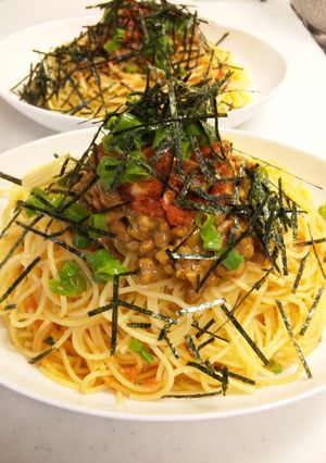 【たらこムッチム】と納豆パスタ～早ウマ♪-レシピのメイン写真