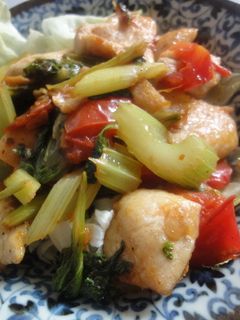 鶏セロリ豆腐トマトのナンプラー炒め-レシピのメイン写真