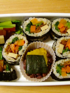 恵方巻きにも!☆マクロビ太巻きと小豆南瓜-レシピのメイン写真