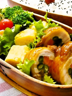 鳥肉の野菜巻き煮弁当-レシピのメイン写真