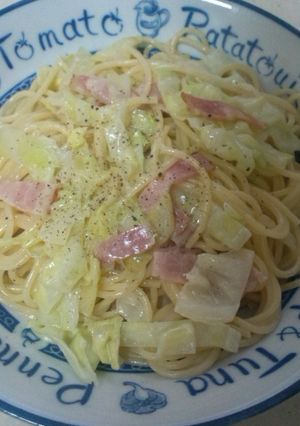 春キャベツとベーコンの和風クリームパスタ-レシピのメイン写真