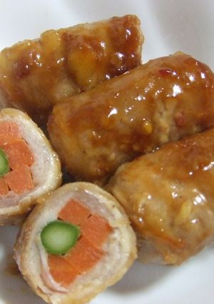 ♪♥アスパラと人参のチーズ肉巻き♥♪-レシピのメイン写真