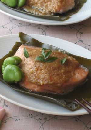 鮭の胡麻味噌蒸し-レシピのメイン写真