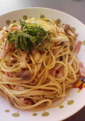簡単☆激ウマにんにくと大葉の和風パスタ-レシピのメイン写真