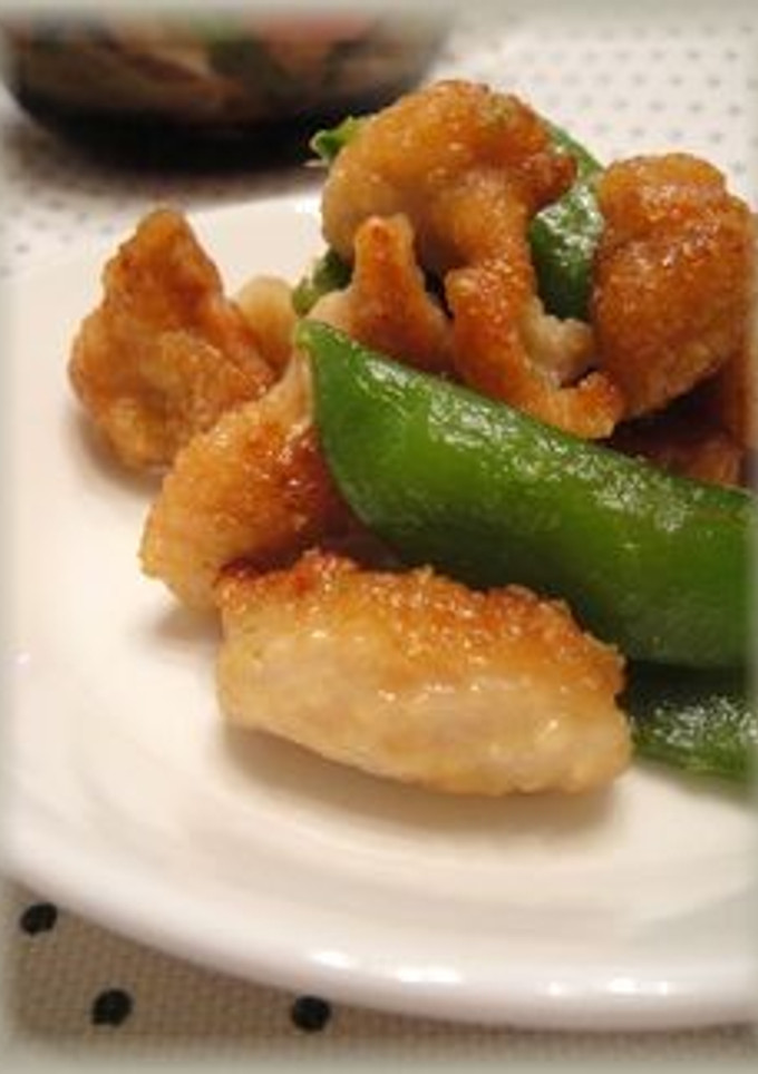 鶏皮とスナップエンドウの柚コショウ炒め★-レシピのメイン写真