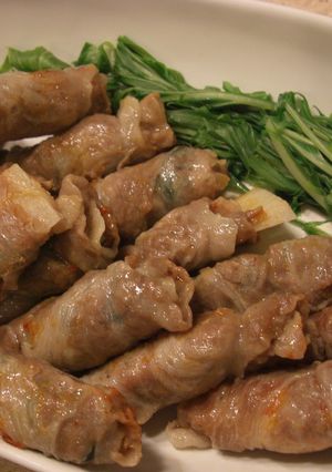 長芋の豚肉巻き蒸し♪しそキムチ風味-レシピのメイン写真