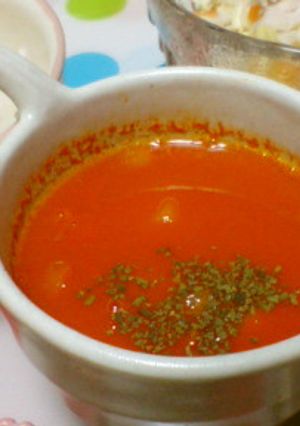 野菜ジュースでにんにくトマトスープ-レシピのメイン写真