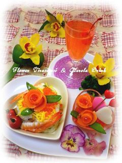 * サーモンのバラde花のちらし寿司♪-レシピのメイン写真