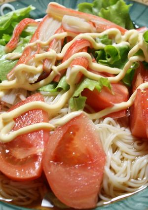 サラダそうめん（秘伝の万能麺つゆ）-レシピのメイン写真
