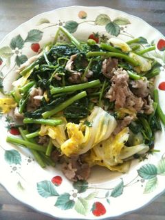 空芯菜と豚肉の炒め物 ~ゴマ風味~-レシピのメイン写真