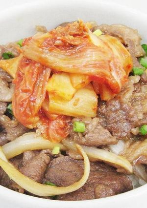 【辛口『白菜キムチ』牛丼】の作り方-レシピのメイン写真