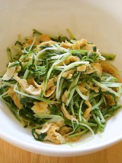 水菜と油揚げのさっと炒め-レシピのメイン写真