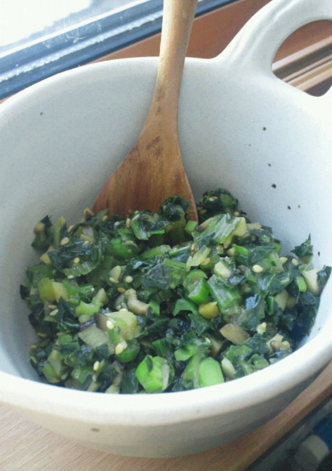 ご飯の友。青菜のにんにく炒め-レシピのメイン写真