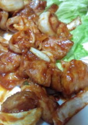 新たまねぎと鶏肉のケチャップ炒め-レシピのメイン写真